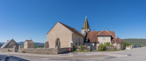 La Tour Du Meix - 09 04 2020: View of Saint-Christophe church
