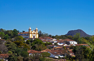 Fototapeta na wymiar Panoramic view of the Tiradentes, Minas Gerais, Brazil 