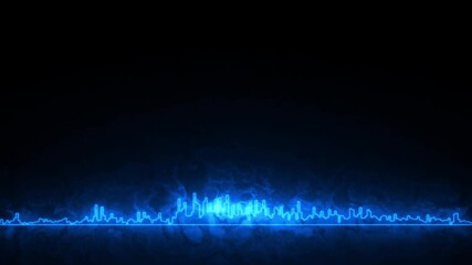 Animation of audio visualizer on black background. Color music equalizer