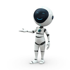 Roboboy with outstretched hand 3D Illustration