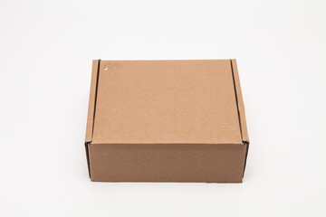 Cardboard Carry Box for Products On White Background Isolated