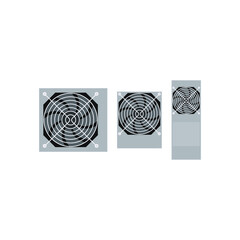 Set of Power supply unit. Vector illustration.