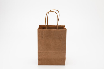 Empty open brown paper bags for shopping and other cary use