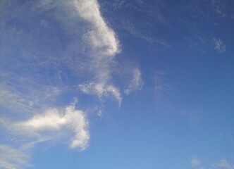 Fototapeta na wymiar White clouds floating in the blue sky.