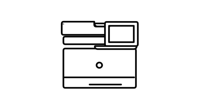Multifunction printer line icon on the Alpha Channel