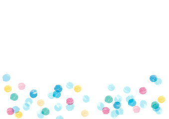 夏っぽいカラフルな水玉模様の手描き背景フレーム Background Wall Mural Backgrou 詩織