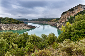 Fototapeta premium Foz of Iñarbe and Irati river in Navarra, Spain.
