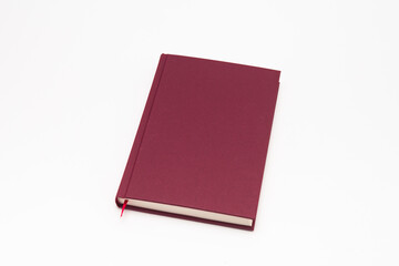  Red color book on white background