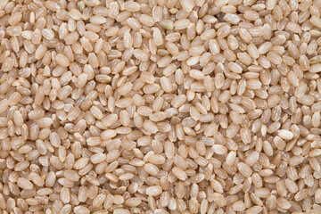 Top view of Brown rice, unpolished rice background