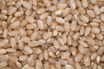 Top view of Brown rice, unpolished rice background