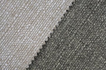 Fabric for furniture upholstery. textile industry background. Upholstery fabric in gray shades top...
