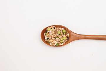 Wooden spoon with Miscellaneous grains 