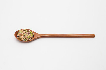 Wooden spoon with Miscellaneous grains 