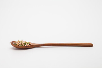 Wooden spoon with Miscellaneous grains 