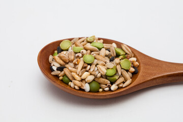 Wooden spoon with Miscellaneous grains 