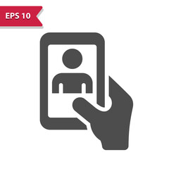 Hand Holding Smartphone - Video Call Icon