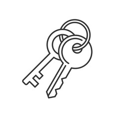 Keys Icon on White Background. Line Style Vector