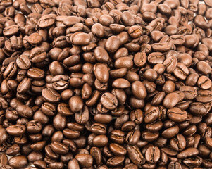 Close up of coffee beans.
