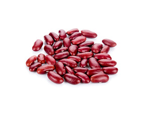Red beans on white background.