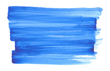 Watercolor blue background. Hand drawn deep blue abstract brush strokes.