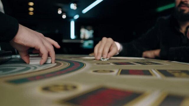 People playing poker in casino