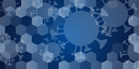 Covid 19 science illustration - coronavirus sars cov 2 - blue design banner