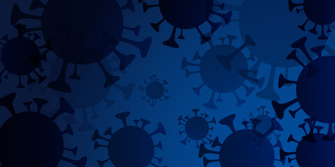Covid 19 science illustration - coronavirus sars cov 2 - blue design banner
