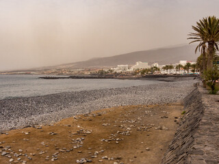 View of the centre of Las Americas from further along the coast, Las Americas, Teneriffe, spain