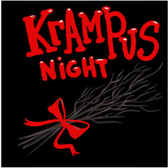 Birch branches. Krampus night. Vector illustration. Hand drawn vector illustration. Can be used for fabric, wrapping paper. For cards, posters, stickers and professional design
