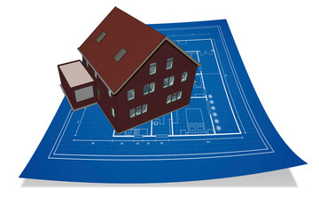 House on blueprint