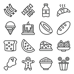 
Modern Trendy Food Flat Icons 

