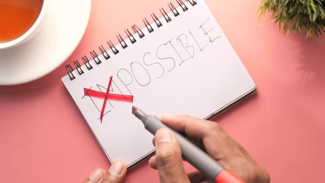 changing the word impossible to possible.