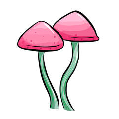 Fun Cartoon Mushroom Toadstool Character Vector Illustration