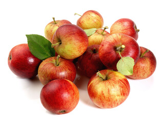 Red wild Apples - Fruits on white Background Isolated