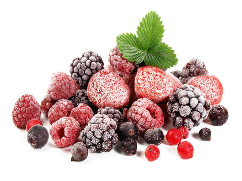 Frozen Berries on white Background Isolated