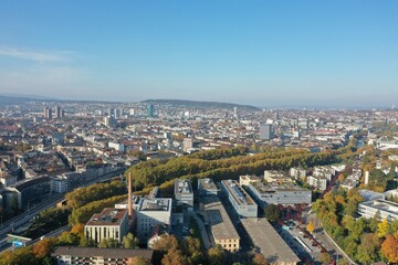 Fototapeta na wymiar Zürich city view, drone shot