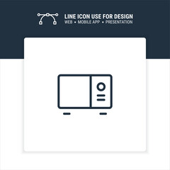 microwave vector symbol outline stroke graphic design single icon illustration