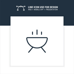 outdoor grill vector symbol outline stroke graphic design single icon illustration
