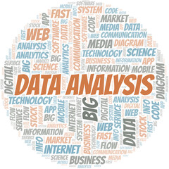 Obraz premium Data Analysis vector word cloud, made with text only.