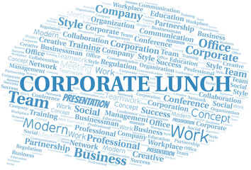 Fototapeta premium Corporate Lunch vector word cloud, made with text only.