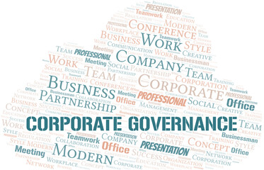 Obraz premium Corporate Governance vector word cloud, made with text only.