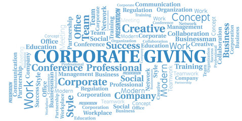 Obraz premium Corporate Giving vector word cloud, made with text only.