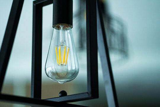 Loft interior stylish lamp with modern retro lamp. Interior decor