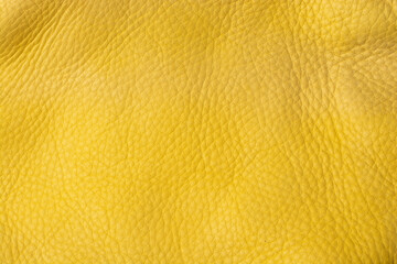 Yellow leather texture background close-up.