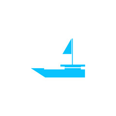 Yacht boats icon flat.