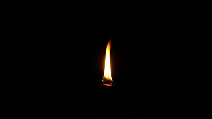 The lights on the candles are on the black background.