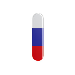 Russia letter L - Lowercase 3d russian flag font - Suitable for Russia, communism or Moscow related subjects