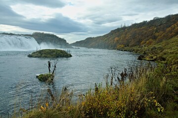Iceland-view of the Faxi or Vatnsleysufoss waterfall on the Tungufljót river