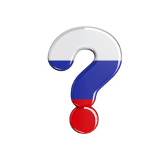 Russia interrogation point - 3d russian flag symbol - Suitable for Russia, communism or Moscow related subjects