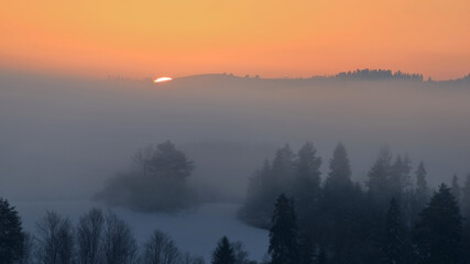 Fototapeta premium Mountain sunrise.
